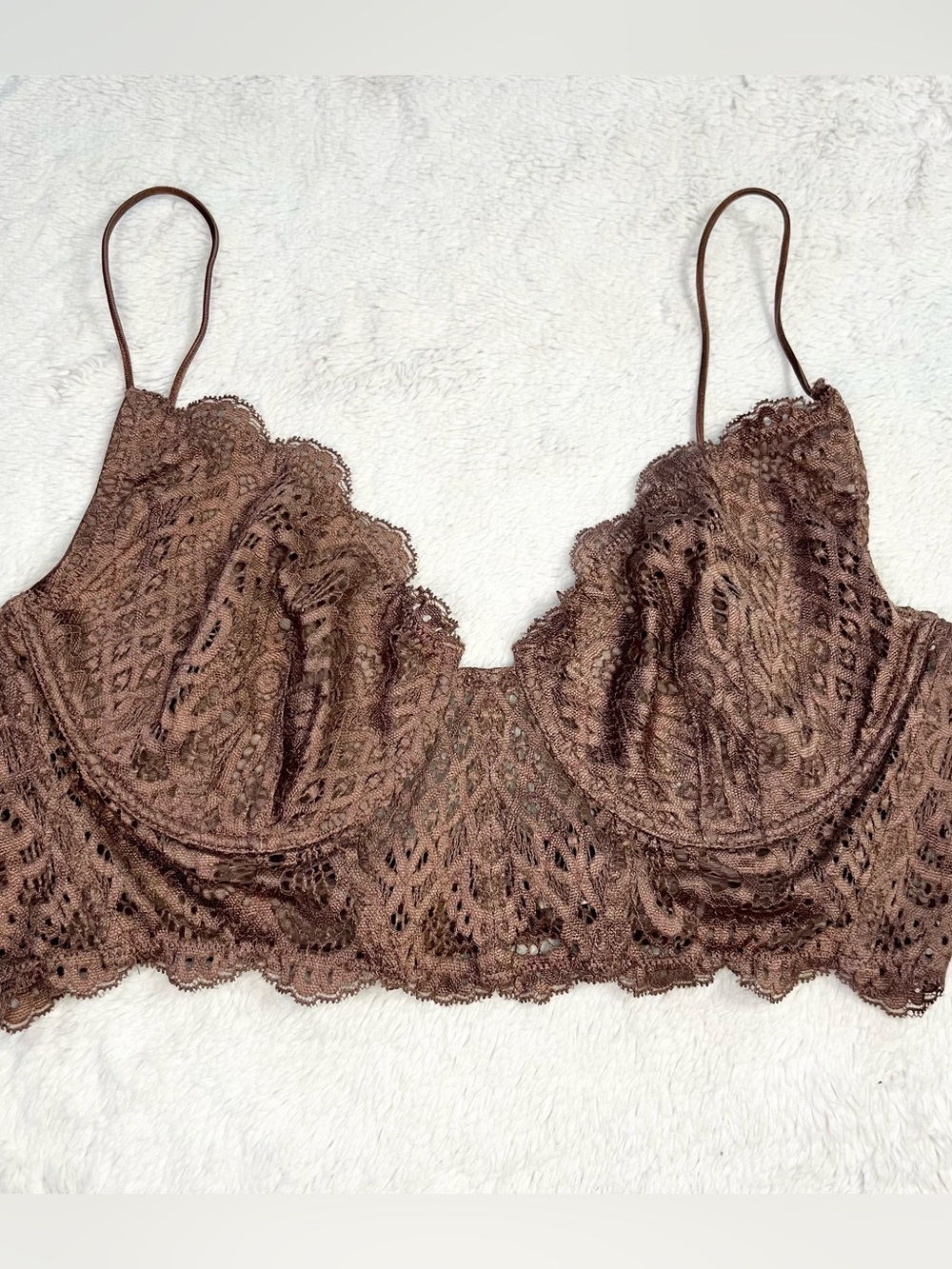 Intimately Free People Brown Lace Bralette Size Large